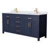 Custom image for Dark Blue with Brushed Gold Trim / White Cultured Marble / No Mirror