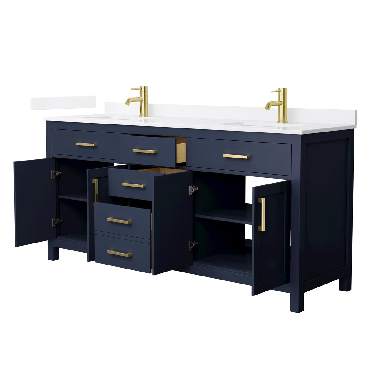 Beckett Bathroom Vanity with Countertop 72 inch Double Sink Single hol ...