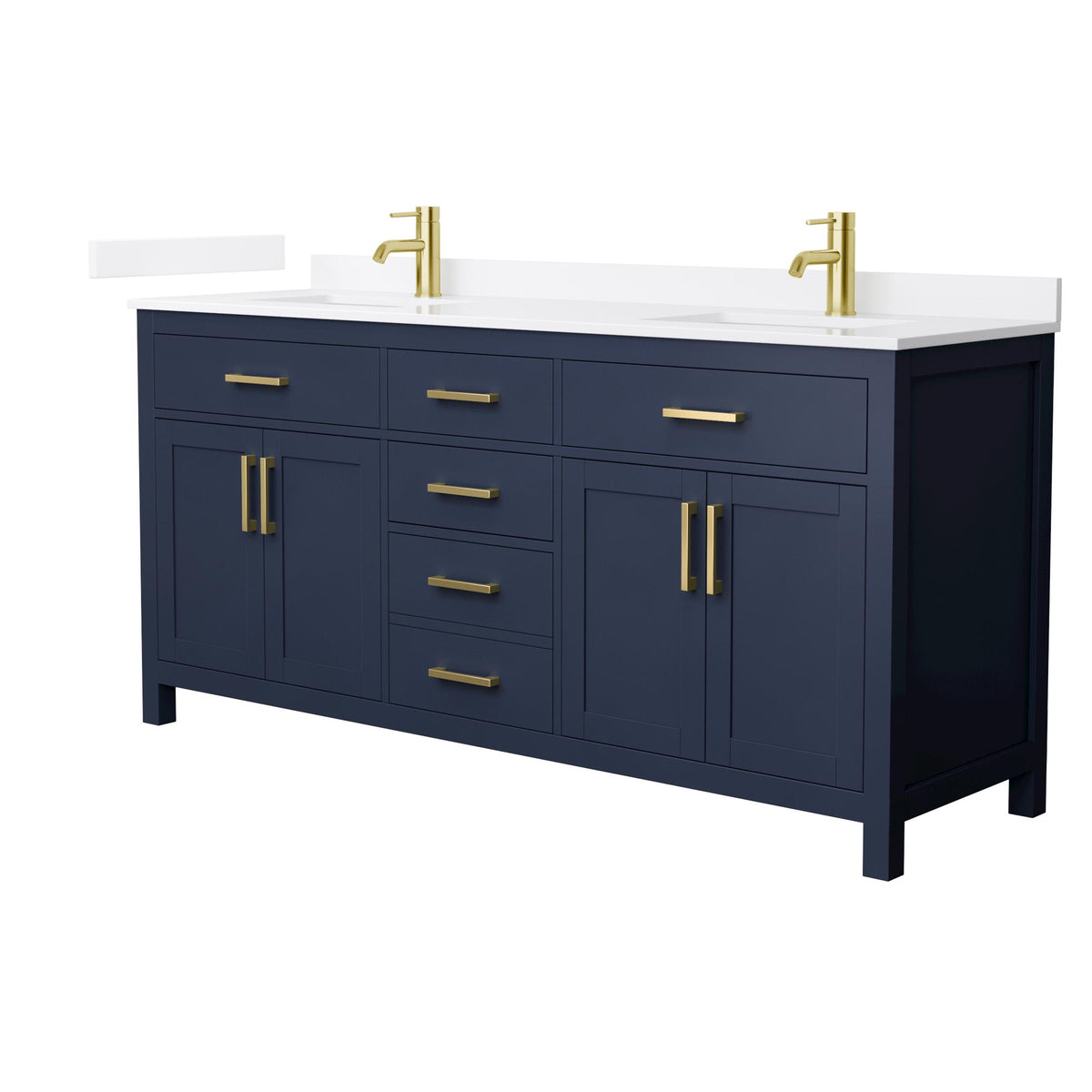Beckett Bathroom Vanity with Countertop 72 inch Double Sink Single hol ...