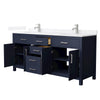 Custom image for Dark Blue with Brushed Nickel Trim / White Quartz / No Mirror