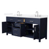 Custom image for Dark Blue with Brushed Nickel Trim / White Quartz / No Mirror