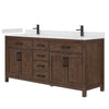 Custom image for Dark Walnut with Matte Black Trim / Carrara Cultured Marble / No Mirror