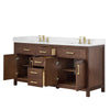 Custom image for Dark Walnut with Brushed Gold Trim / Giotto Quartz / No Mirror