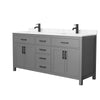 Custom image for Dark Gray with Matte Black Trim / Carrara Cultured Marble / No Mirror