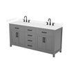 Custom image for Dark Gray with Matte Black Trim / Carrara Cultured Marble / No Mirror