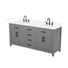 Custom image for Dark Gray with Matte Black Trim / White Cultured Marble / No Mirror