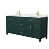 Custom image for Green with Brushed Gold Trim / Carrara Cultured Marble / No Mirror