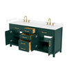 Custom image for Green with Brushed Gold Trim / Carrara Cultured Marble / No Mirror
