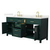 Custom image for Green with Brushed Gold Trim / Giotto Quartz / No Mirror