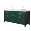 Custom image for Green with Brushed Gold Trim / Giotto Quartz / No Mirror