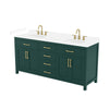 Custom image for Green with Brushed Gold Trim / White Cultured Marble / No Mirror