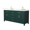 Custom image for Green with Brushed Gold Trim / White Quartz / No Mirror