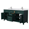 Custom image for Green with Brushed Nickel Trim / White Cultured Marble / No Mirror