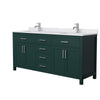 Custom image for Green with Brushed Nickel Trim / White Cultured Marble / No Mirror