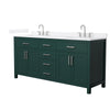 Custom image for Green with Brushed Nickel Trim / White Quartz / No Mirror