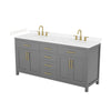 Custom image for Dark Gray with Brushed Gold Trim / Carrara Cultured Marble / No Mirror