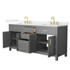 Custom image for Dark Gray with Brushed Gold Trim / Giotto Quartz / No Mirror