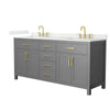 Custom image for Dark Gray with Brushed Gold Trim / Giotto Quartz / No Mirror