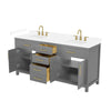Custom image for Dark Gray with Brushed Gold Trim / White Cultured Marble / No Mirror