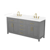 Custom image for Dark Gray with Brushed Gold Trim / White Cultured Marble / No Mirror