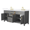 Custom image for Dark Gray with Brushed Gold Trim / White Quartz / No Mirror