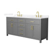 Custom image for Dark Gray with Brushed Gold Trim / White Quartz / No Mirror