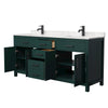 Custom image for Green with Matte Black Trim / Carrara Cultured Marble / No Mirror