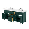 Custom image for Green with Matte Black Trim / Carrara Cultured Marble / No Mirror