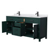 Custom image for Green with Matte Black Trim / White Cultured Marble / No Mirror
