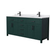 Custom image for Green with Matte Black Trim / White Cultured Marble / No Mirror