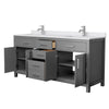 Custom image for Dark Gray with Brushed Nickel Trim / White Cultured Marble / No Mirror