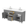 Custom image for Dark Gray with Brushed Nickel Trim / White Cultured Marble / No Mirror