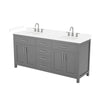 Custom image for Dark Gray with Brushed Nickel Trim / White Cultured Marble / No Mirror