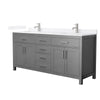 Custom image for Dark Gray with Brushed Nickel Trim / White Quartz / No Mirror
