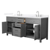 Custom image for Dark Gray with Brushed Nickel Trim / White Quartz / No Mirror
