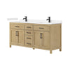 Custom image for Whitewashed Oak with Matte Black Trim / Carrara Cultured Marble / No Mirror