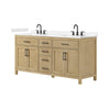 Custom image for Whitewashed Oak with Matte Black Trim / Carrara Cultured Marble / No Mirror