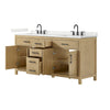 Custom image for Whitewashed Oak with Matte Black Trim / Giotto Quartz / No Mirror