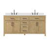Custom image for Whitewashed Oak with Matte Black Trim / White Cultured Marble / No Mirror