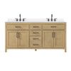 Custom image for Whitewashed Oak with Matte Black Trim / White Quartz / No Mirror