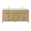 Custom image for Whitewashed Oak with Brushed Gold Trim / White Cultured Marble / No Mirror