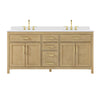 Custom image for Whitewashed Oak with Brushed Gold Trim / White Cultured Marble / No Mirror