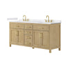 Custom image for Whitewashed Oak with Brushed Gold Trim / White Cultured Marble / No Mirror