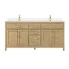 Custom image for Whitewashed Oak with Brushed Gold Trim / White Quartz / No Mirror
