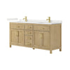 Custom image for Whitewashed Oak with Brushed Gold Trim / White Quartz / No Mirror
