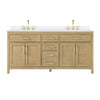 Custom image for Whitewashed Oak with Brushed Gold Trim / White Quartz / No Mirror