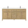 Custom image for Whitewashed Oak with Brushed Nickel Trim / Carrara Cultured Marble / No Mirror