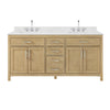 Custom image for Whitewashed Oak with Brushed Nickel Trim / Carrara Cultured Marble / No Mirror