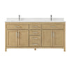 Custom image for Whitewashed Oak with Brushed Nickel Trim / White Cultured Marble / No Mirror