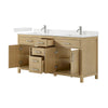 Custom image for Whitewashed Oak with Brushed Nickel Trim / White Cultured Marble / No Mirror